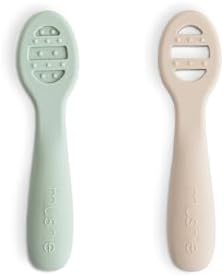Mushie silicone first feeding baby spoons