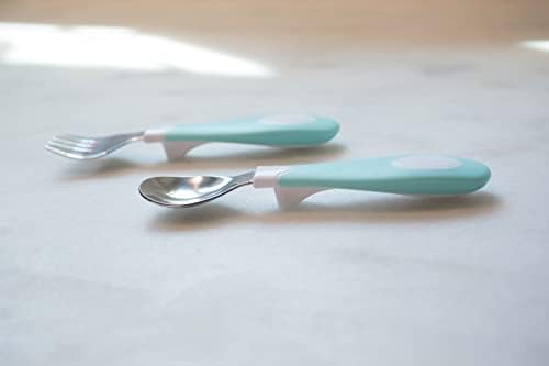 Dr Browns Designed to Nourish Soft-Grip Spoon and Fork Set Teal