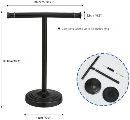 RUMOSE 13-Inch Oil Rubbed Bronze Towel Stand Space-Saving Towel Holder