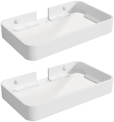 Z Metnal Small White Wall-Mounted Bathroom Organizer