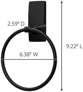 Stylish Matte Black Towel Holder No Tool Needed Rust-Resistant 5lbs Capacity