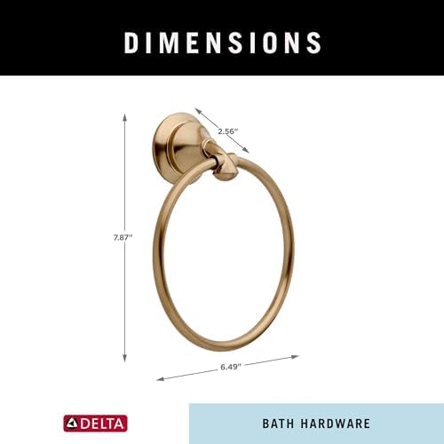 Delta Faucet 79446-CZ Towel Ring SpaceSaving Style Smooth Finish Durable Reliable