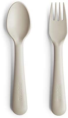 Mushie toddlers flatware set - easy to hold dishwasher safe