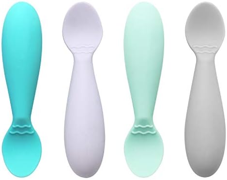 PandaEar 4-Pack BPA-Free Spoons Soft Silicone Ergonomic Self-Feeding