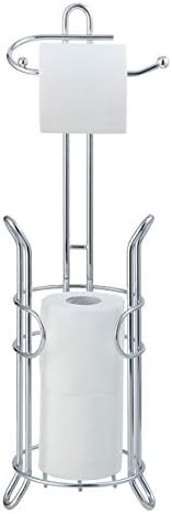 Sturdy Chrome Toilet Paper Holder with Reserve Space Durable Space-Saving
