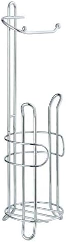 Sturdy Chrome Toilet Paper Holder with Reserve Space Durable Space-Saving