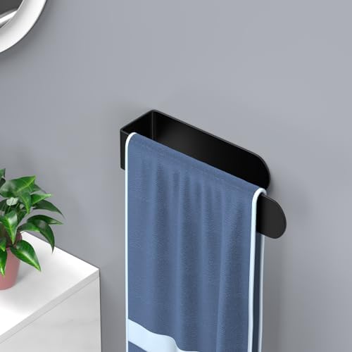 HUFEEOH Stainless Steel Hand Towel Holder Black Self-Adhesive