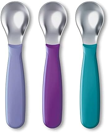 NUK Kiddy Cutlery Spoons 3 Pack Purple Green