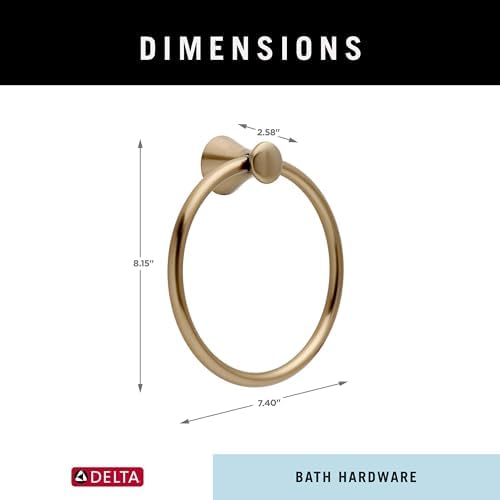 Platinum- Delta 73846-CZ Towel Ring Champagne Bronze