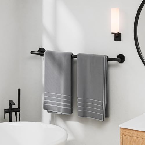 Matte Black Towel Bar 24-inch Hangers