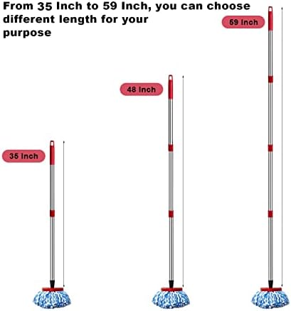 FunCee Spin Mop Handle for Easy Mopping - 33-59 Long