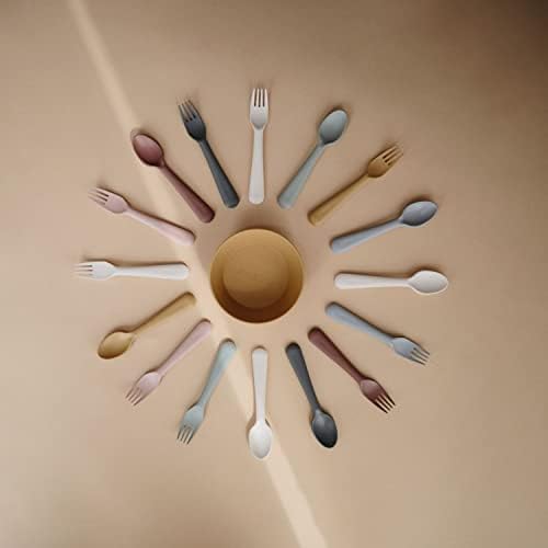 Mushie Kids Fork and Spoon Set Made in Denmark Blush