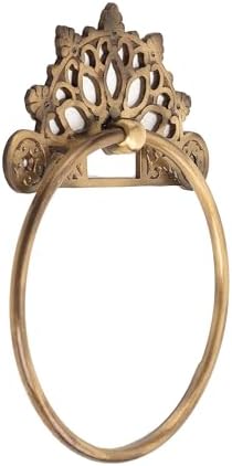 Victorian Towel Ring Solid Brass Antique 6 Inch