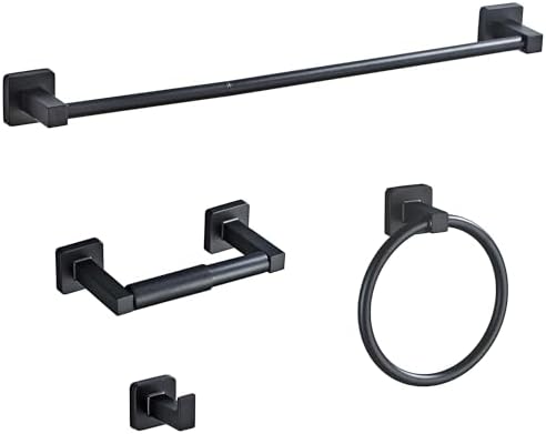 BluByrne Mat Black Bath Hardware 4-Piece Set