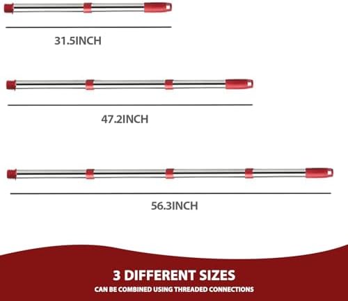 4-Section Spin Mop Handle - Adjustable for 32-58 inches