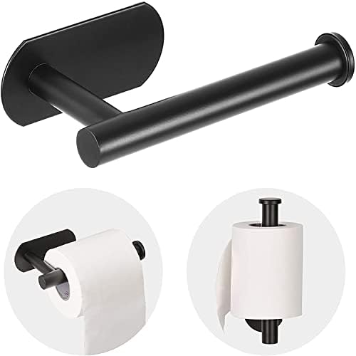 JOPOFI Toilet Paper Holder - Matte Black Self Adhesive Wall Mount