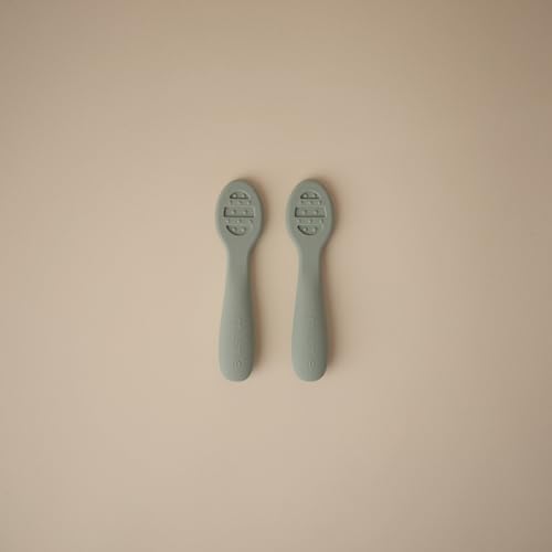 Mushie silicone first feeding baby spoons