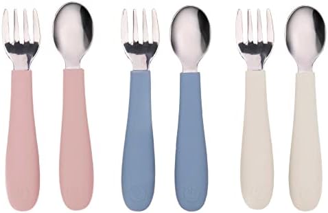 WeeSprout Toddler Flatware Set - 3 Forks 3 Spoons
