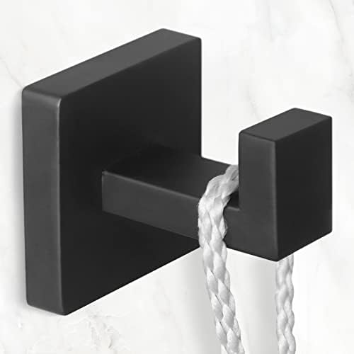 IBosins 4-Piece Towel Hooks Square Matte Black