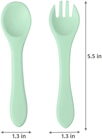 PandaEar Silicone Baby Utensils 6 Pack Self-Feeding Set