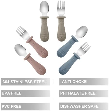 PandaEar Toddler 6-Piece Flatware Set Dishwasher Safe Safe for Kids