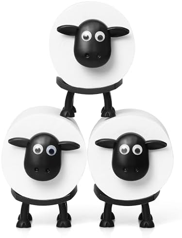 3 Black Sheep Toilet Paper Holders