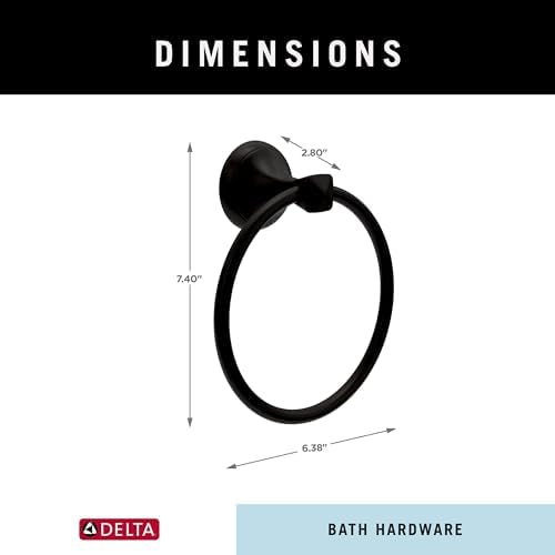 Versatile Esato Towel Ring Matte Black Design Durable Easy to Install