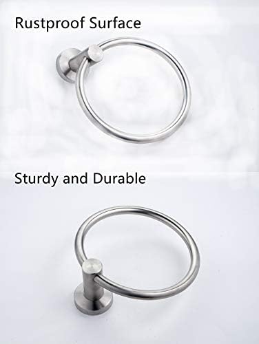 Stainless Steel Towel Ring Brushed Nickel Bathroom Towel Holder Durable Rust-Resistant