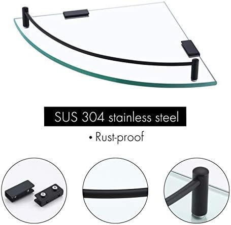 Stylish tempered glass corner shelf