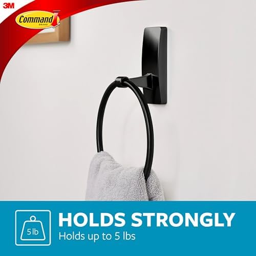 Stylish Matte Black Towel Holder No Tool Needed Rust-Resistant 5lbs Capacity