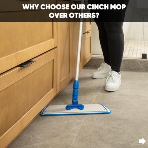 Cinch Mop - Quick Clean Reusable Microfiber Mop for Hardwood Floors