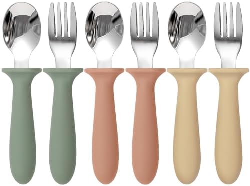 6-Pack Toddler Utensils Set with Silicone Handle
