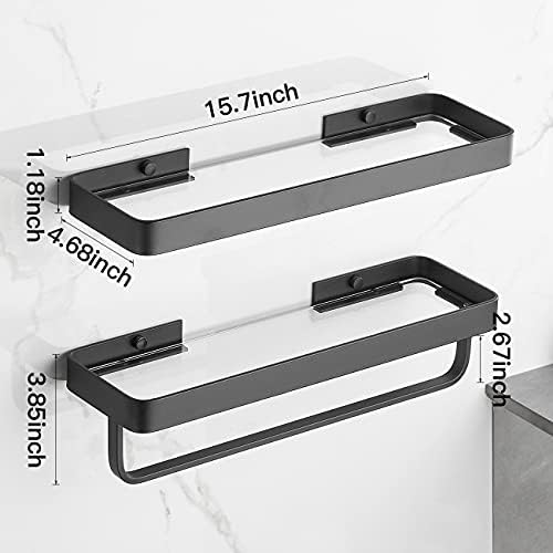 VOLPONE 2 Tier Bathroom Shelves Durable Glass Organizer for Bathroom