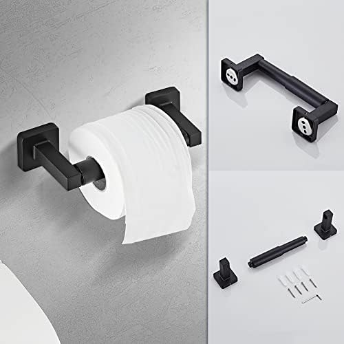 Matte Black 4-Piece Towel Set Durable Easy to Install Bathroom Accessories