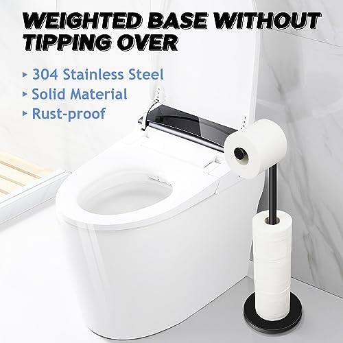 TACGEA Space-Saving toilet paper holder stainless steel 4 rolls Matte Black