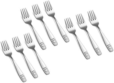 Pimoys 9-Piece Toddler Forks Kids Safe Flatware Set