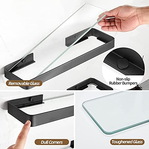 VOLPONE 2 Tier Bathroom Shelves Durable Glass Organizer for Bathroom