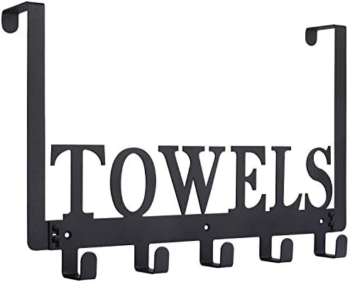 Over the Door Towel Hook Black Sandblasted Door Mount Towel Holder