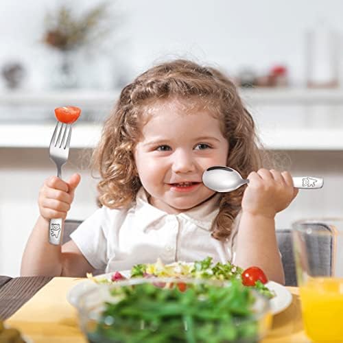 Pimoys 6-Piece Toddler Flatware Set Stainless Steel Silverware for Kids