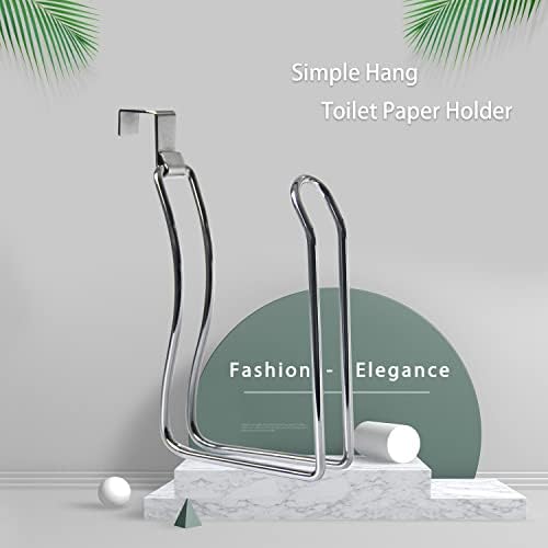 Bathth Bathroom Enhancer Chic Design Space-Saving Toilet Paper Holder Chrome
