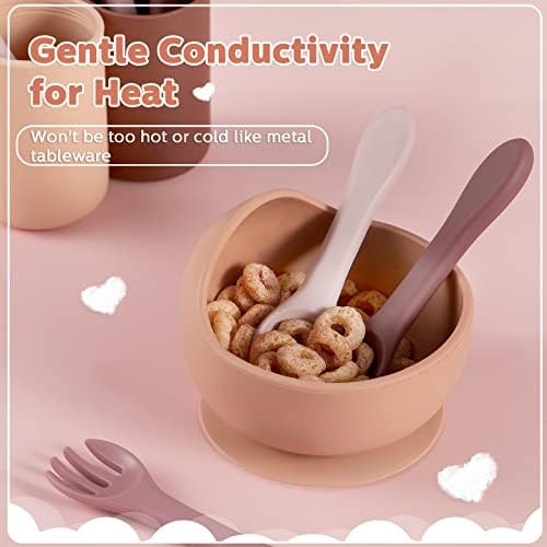 6-Piece Silicone Baby Feeding Forks and Spoons Set for Toddlers