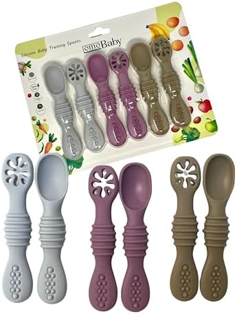 6-Piece Durable Silicone Spoons for Preschoolers - Safe and Fun to Use
