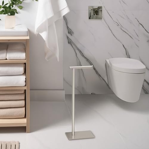 Gatco 1431SN Modern Rectangle Base Freestanding Toilet Paper Holder