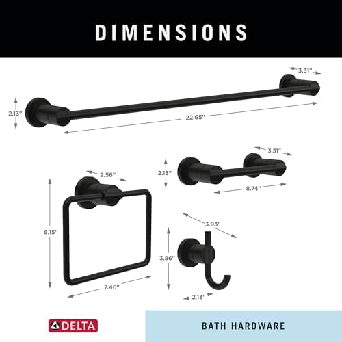 Delta Nicoli 4-Pack Bathroom Set Matte Black