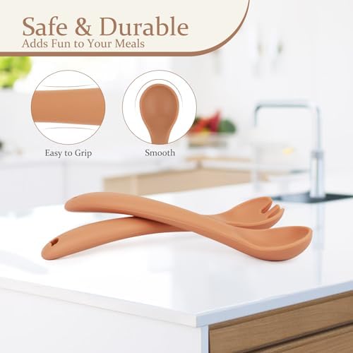 8-Piece Silicone Toddler Fork and Spoon Set for Self-Feeding