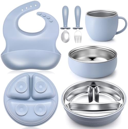 Nuogo 6-Piece Stainless Steel Kids Plates and Bowls Set
