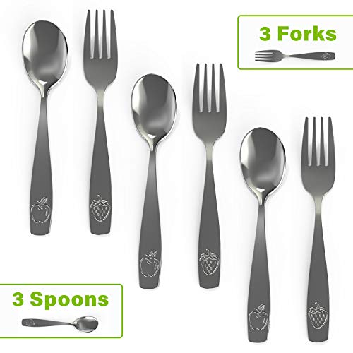 6-Piece Stainless Steel Kids Flatware Set for Grown-Up Feeling