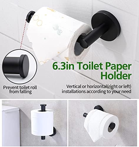 Sturdy Modern 10-Piece Bathroom Towel Holder Set Black