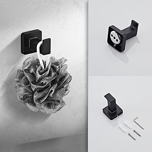 Matte Black 4-Piece Towel Set Durable Easy to Install Bathroom Accessories