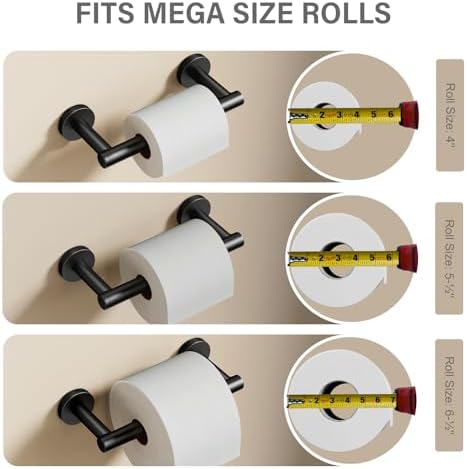 Sturdy Black Toilet Paper Holder Wall-Mounted Organizer